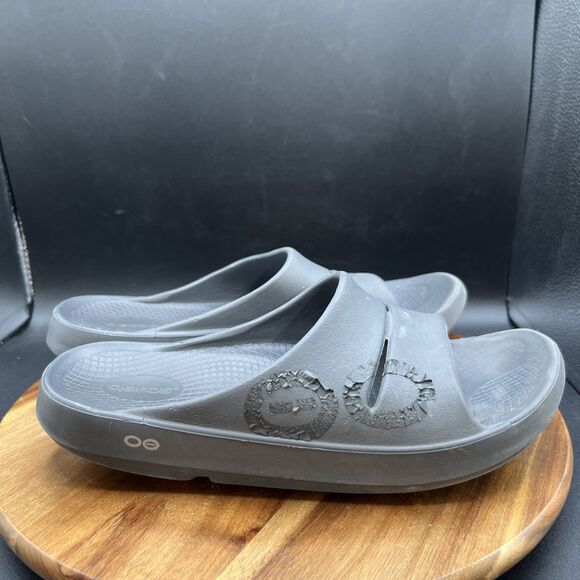OOFOS OOahh Recovery Slides Mens Size 11 Sport Flex Grey Sandals Slip On Shoes - Picture 3 of 8